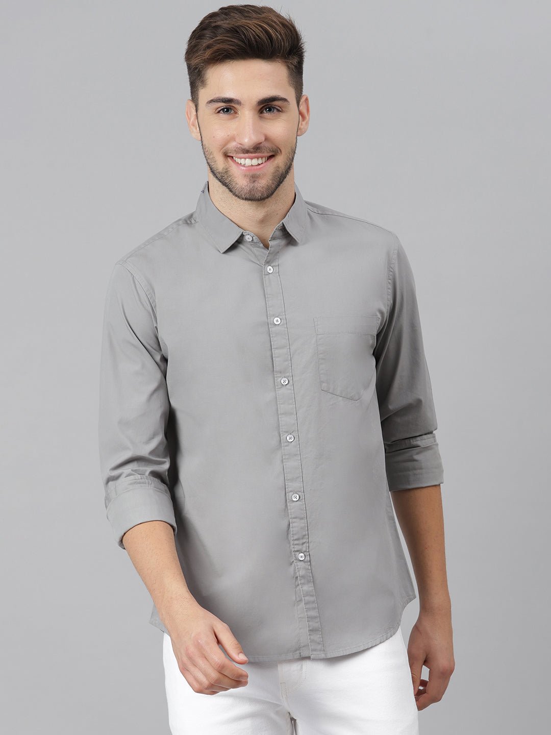 Gray Formal Shirt For Mens