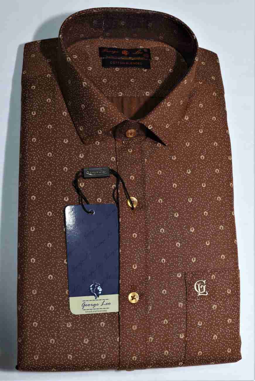 Brown Print Shirt For Men 