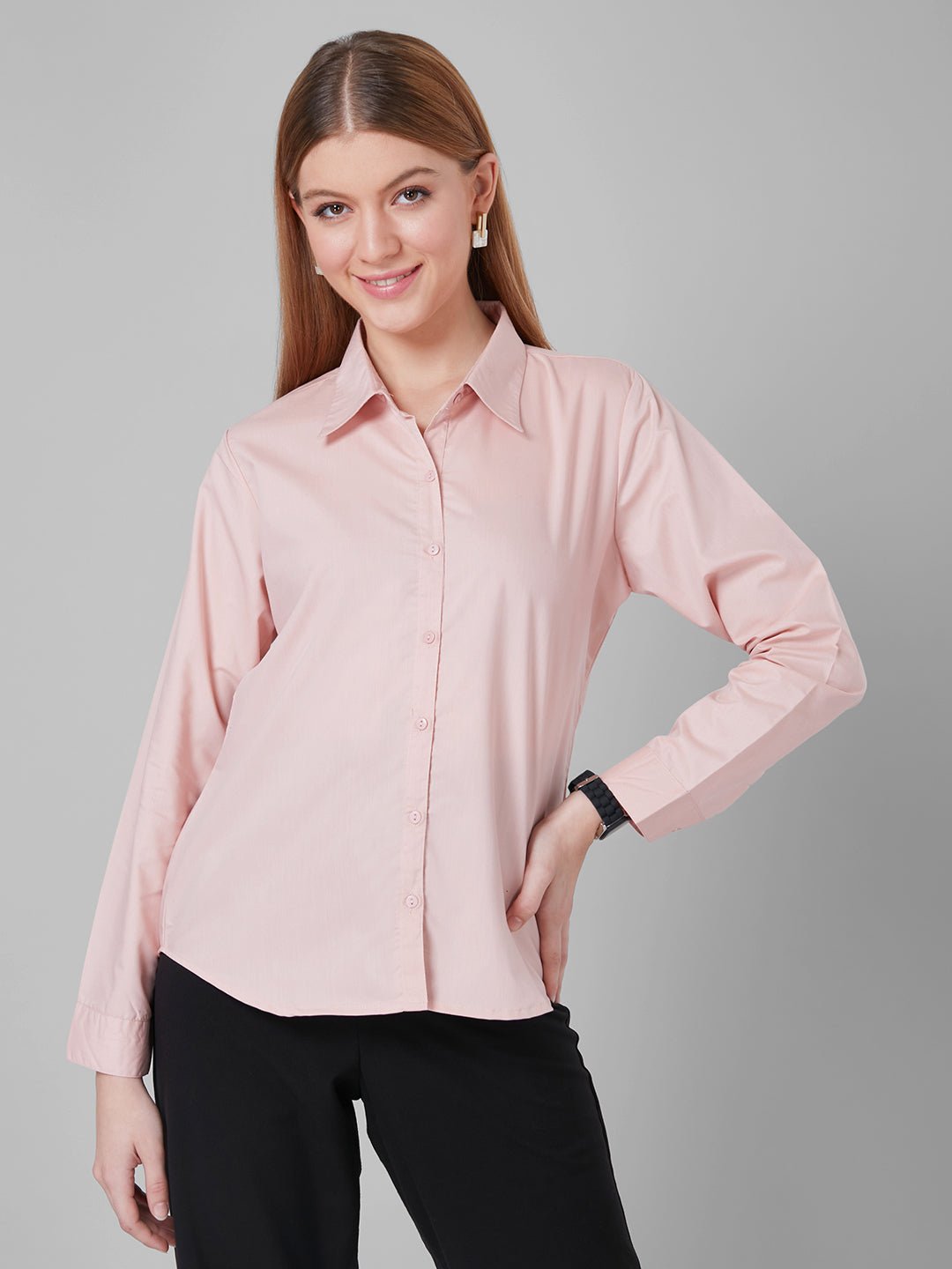 Pink Formal Shirt For Women 